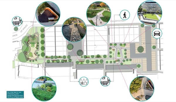 24 Initial idea for Prince of Wales landscaping